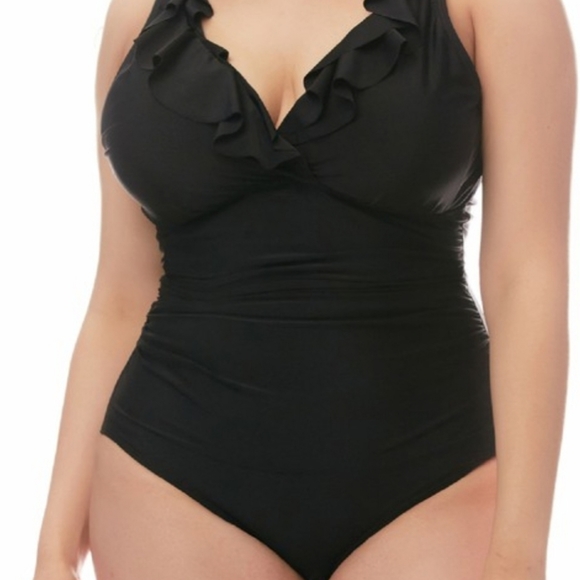 Plunging Neck Ruffled One-Piece - Picture 4 of 10